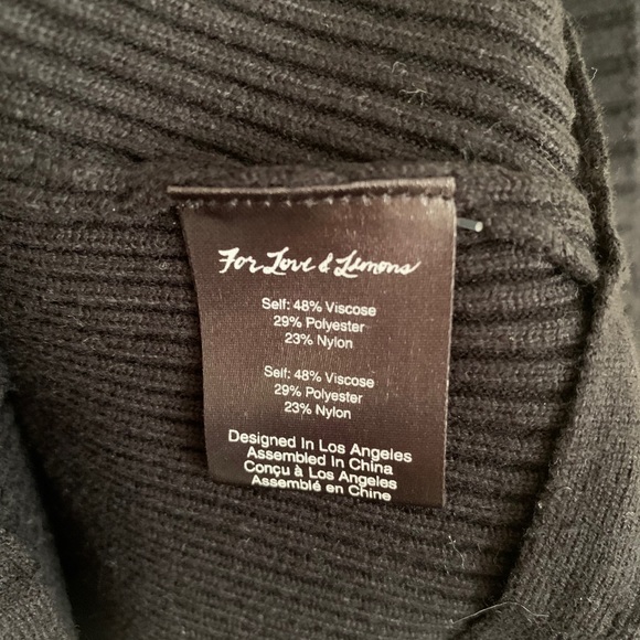 NWT For Love and Lemons Annie Zipper Sweater Black Medium - Picture 11 of 12
